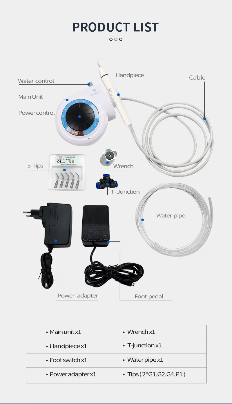 VVDental VET-1 Dental-Ultraschall-Scaler für die Mundreinigung, Zahnrauch, Flecken, Scaler, professionelle Zahnaufhellung, tragbare Werkzeuge – Detail 8