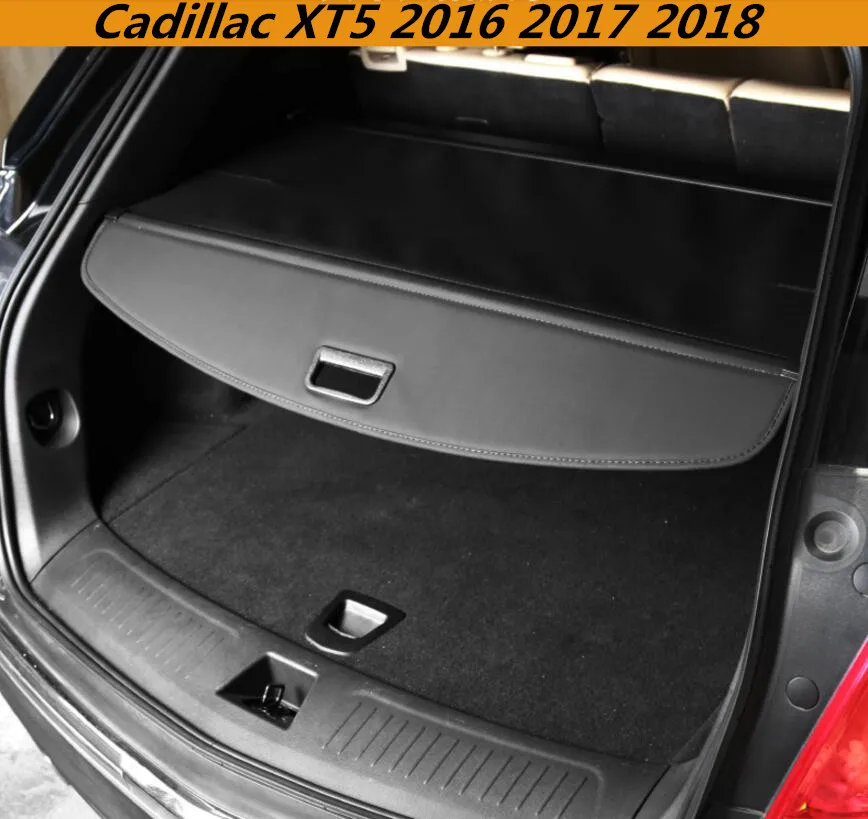 High quality Car Rear Trunk Security Shield Cargo Cover For Cadillac XT5 2016 2017 2018 ( black, beige)