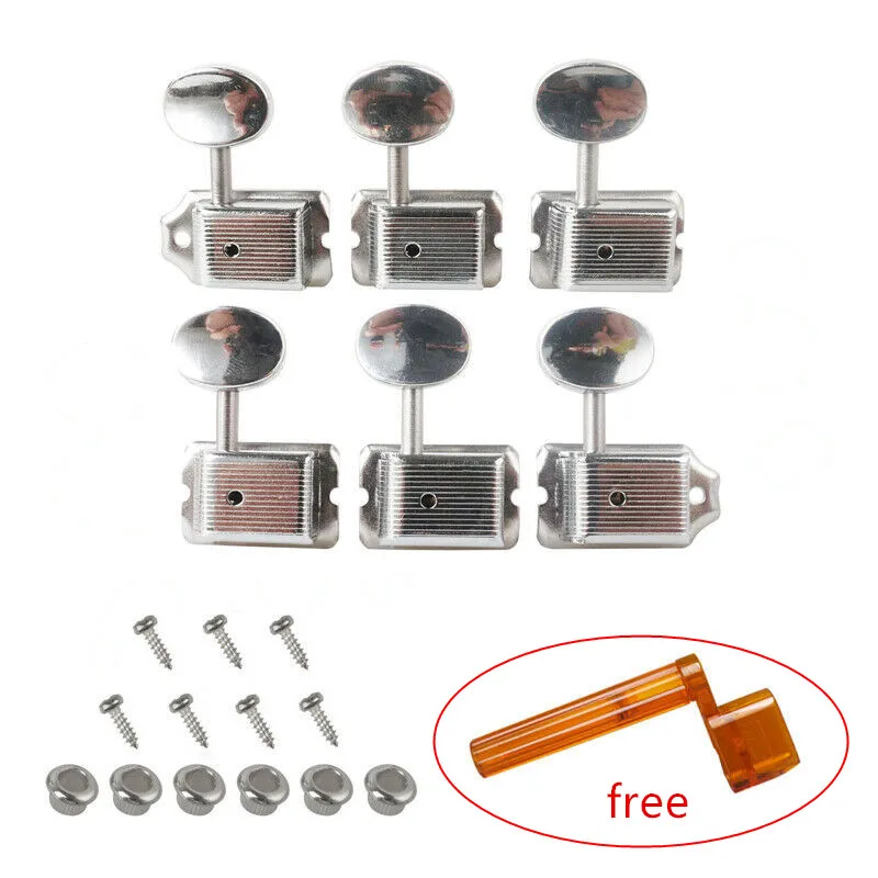 

Vintage Style Electric Guitar Tuning Pegs Guitar Machine Heads Tuners String 6R + Free Guitar String Winder for Strat Tele