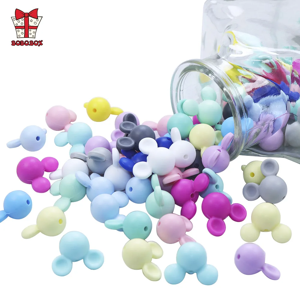 BOBO.BOX Silikon Beißringe Perlen Umweltfreundliche BPA FREI Baby Zahnen Brief Perlen Schnuller Kette Clip DIY Halskette Rattail Cord – Detail 29