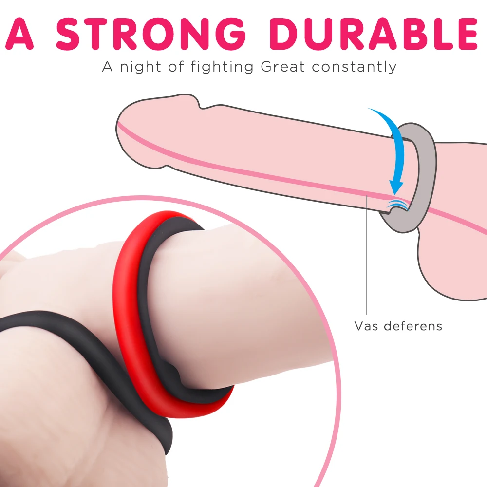 3pcs Penis Rings for Men Cockring Delay Ejaculation High Elasticity Time Lasting Penisring Sex Toys for Men couple sexophop