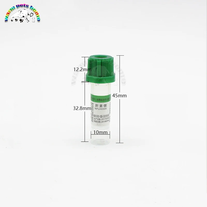 Heparin Tube Lithium Heparin and Sodium Heparin Disposable Blood Collection Tube Veterinary Supplies