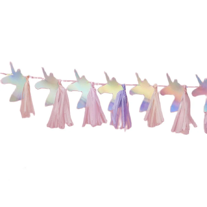 Birthday Party Decoration Banner Personality Unicorn Tassel Banner Girl Child Unicorn Theme Birthday Party Decoration