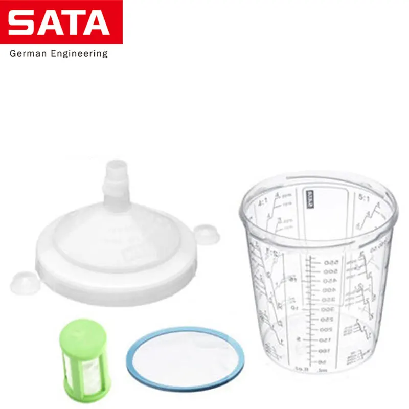 Uygun SATA püskürtme tabancası boya karıştırma kabı hızlı fincan püskürtme tabancası tankı 300ML/600ML/900ML/tek kullanımlık boya fincan