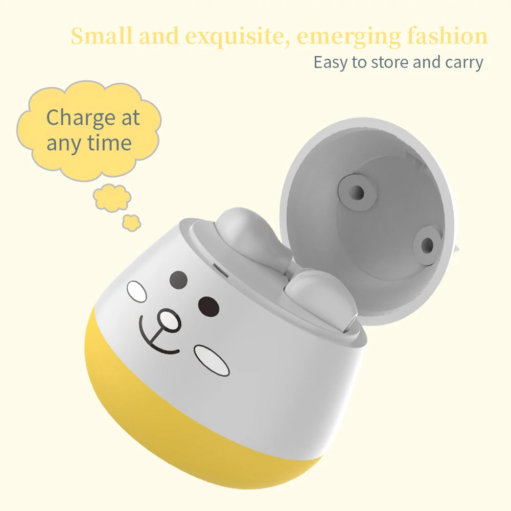 VAORLO 5.0 TWS Lovely Bluetooth Earphones Cartoon Animal Wireless Stereo Hands Free Earbuds Sport HIFI Music Headsets For Girl