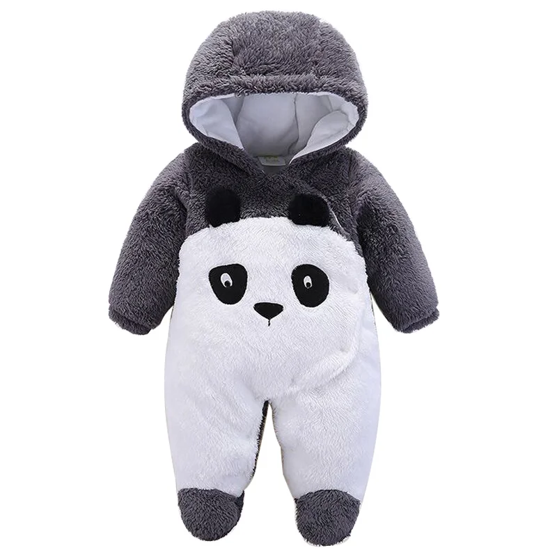 Baby Winter Romper Warm Flannel Plush Jumpsuit Girls Boys Cute Panda Animals Newborn Pajamas Baby Clothes Overalls Kids Rompers