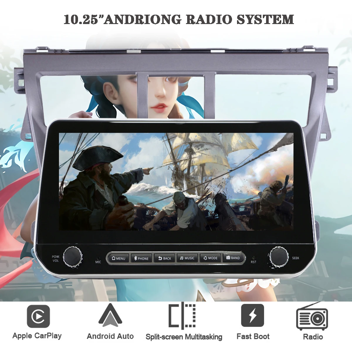 Car Radio GPS Navi Stereo Head Unit For Toyota VIOS Yaris 2007-2012 Android 14 8G+128G Video Multimedia Player Carplay Cassette