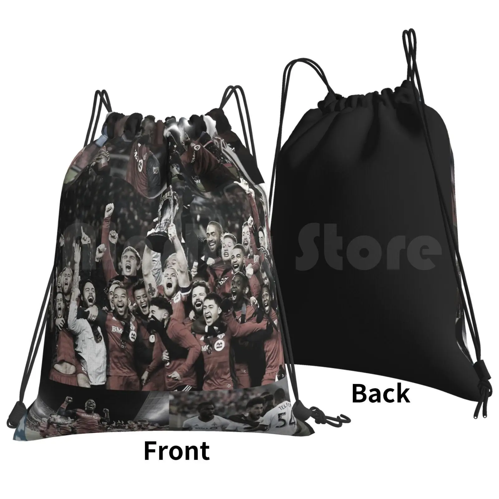 Collage Backpack Drawstring Bag Riding Climbing Gym Bag Toronto Toronto Football Club Collage Soccer Mls Major League Soccer