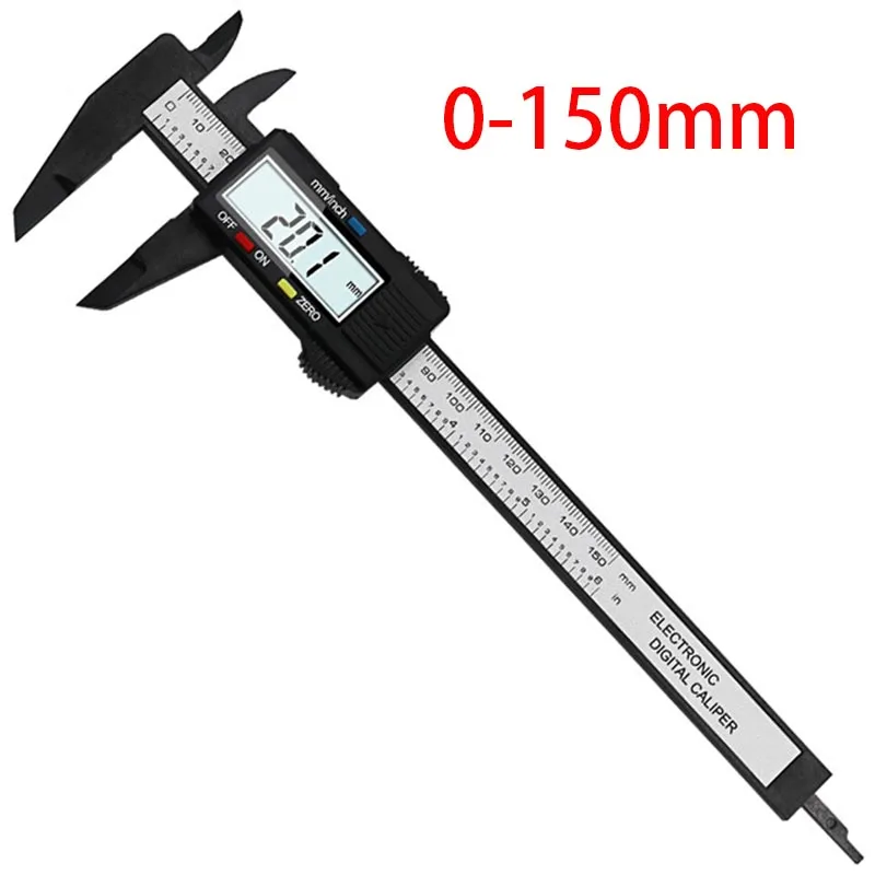 0-100mm 150mm LCD digital vernier caliper micrometer size electronic carbon fiber