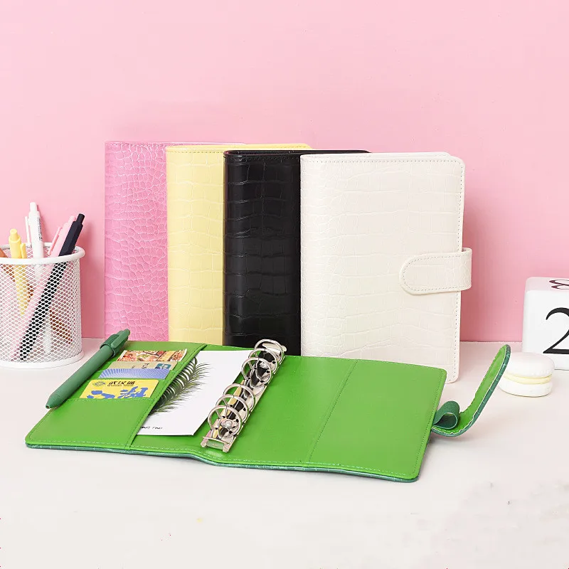 A5 A6 Macaroon Laser Color Crocodile Pattern DIY Binder Notebook Cover Diary Agenda Planner Paper Cover School Stationery