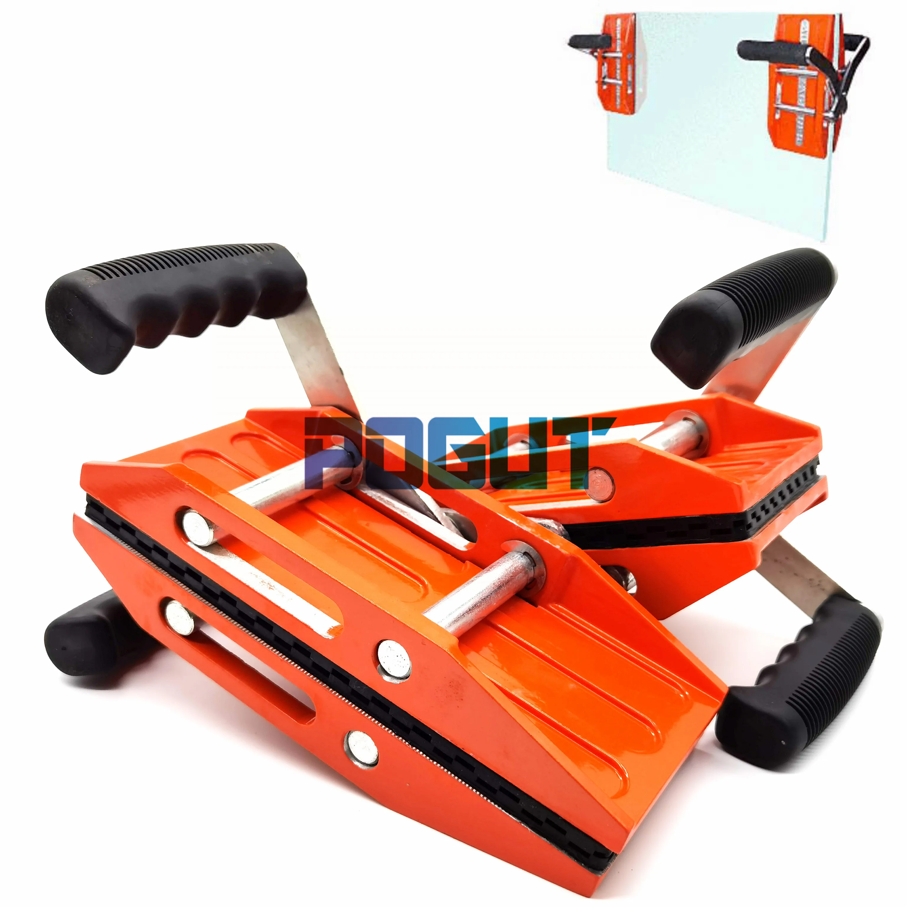 

Double Handed Glass Carrying Clamps Tile Marble Slab Wood Plate Lifting Clamp Tool for 1-30mm Thickness