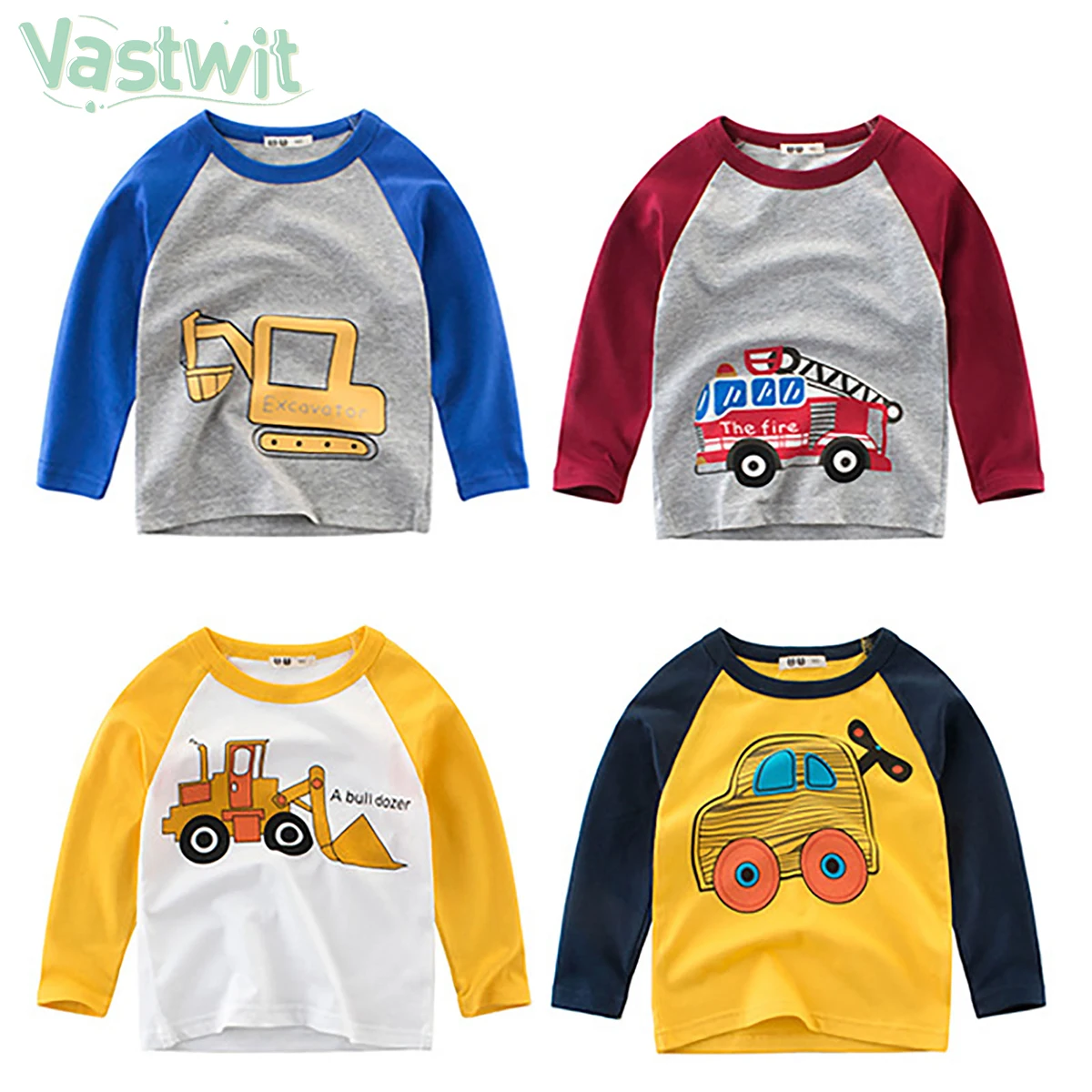 

Boys T-shirt Kids Tees Baby Child Boy Cartoon Tops Spring Children Tee Long Sleeve Cotton Cars Trucks Autumn Shirt Tops Clothing