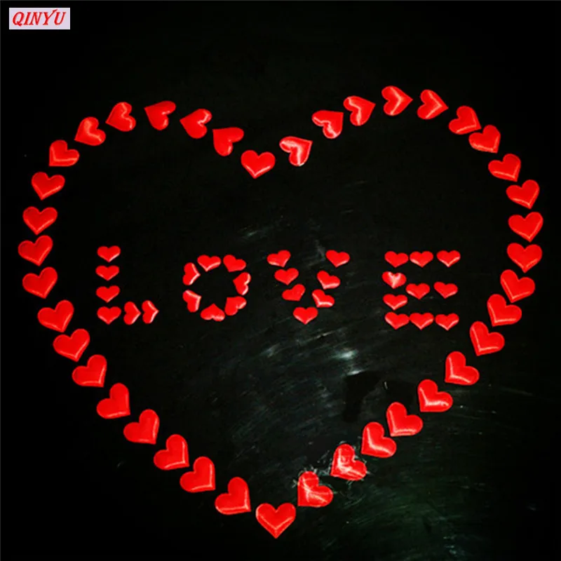 قماش ساتان إسفنجي حرير للزينة ، بتلات قلب لطيفة ، حلويات زفاف ، رومانسية ذاتية الصنع ، إكسسوارات قماش ، 6zhh ،