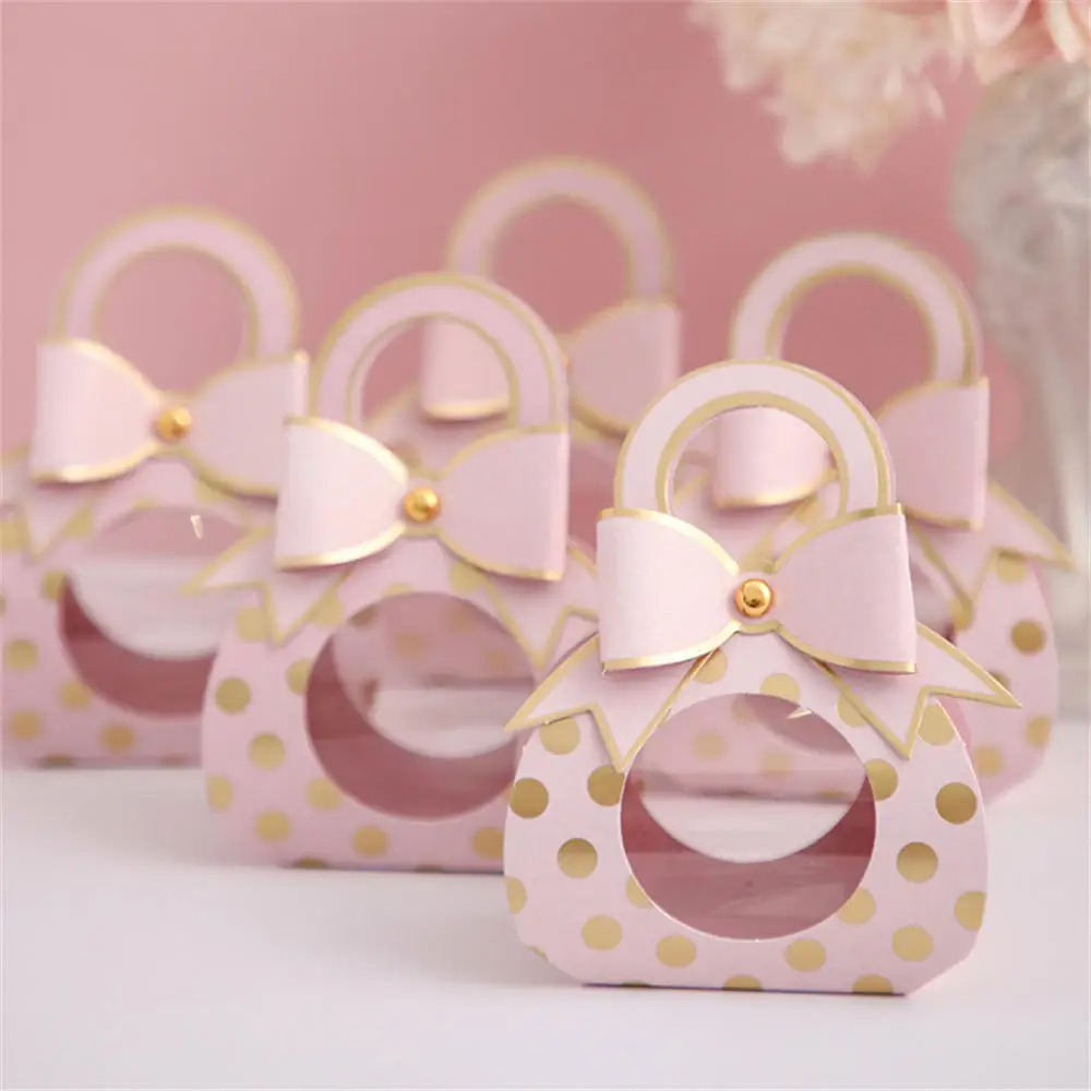 Dot Style Gift Box Birthday Party Candy Dragee Box Communion Decoration Sweet Chocolate Cupcake Packaging Wedding Gift Bags