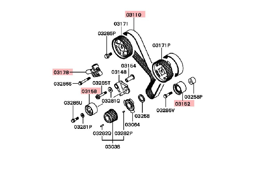 6G72 Time gauge Kit Genuine Timing Suit Timing belt For Mitsubishi Pajero SPORT V33 V43 K96W MD307487 MD197622 1145A070 MD140071