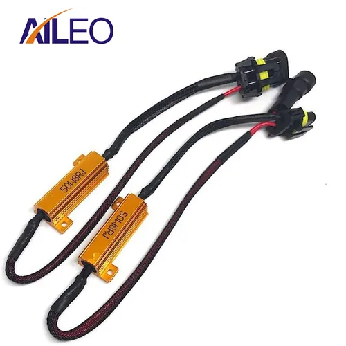 Cancelador de errores de resistencia de carga de coche, decodificador LED, Canbus, cableado libre, luz decodificadora, 50W, H1, H3, H7, H11, 9006, hb3, hb4, h9, h8, H4
