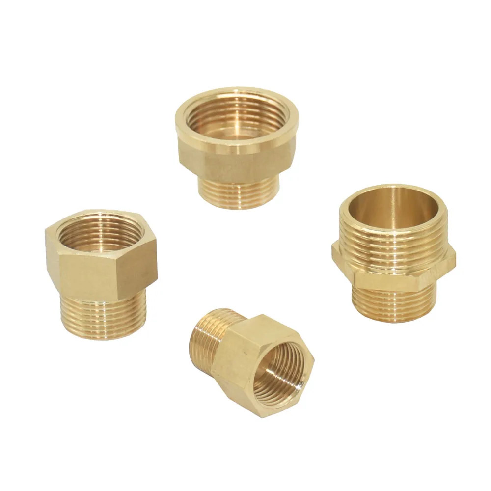 Brass Female 1/2 3/4 1 Inch Male Threaded Connector Copper Water Pipe Reducing Connector for Home Water Tube Repair Adapter 1Pcs