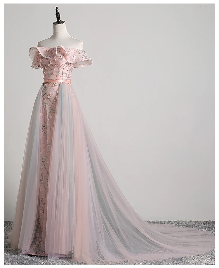 

Розовая Цветочная вуаль с лепестками, длинное платье, винтажное средневековое платье, Ренессанс, платье принцессы Виктории