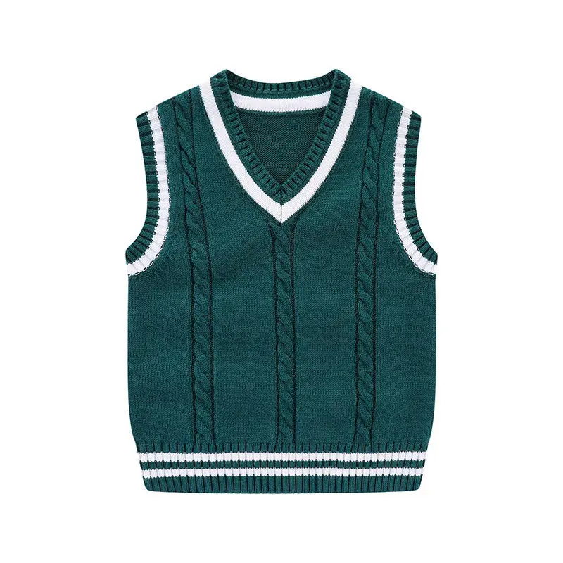 Children\'s Sweater Vest Cotton Boys and Girls Autumn and Winter Clothes Baby Sweater Waistcoat Baby Clothes Vest 0-5-7-8T