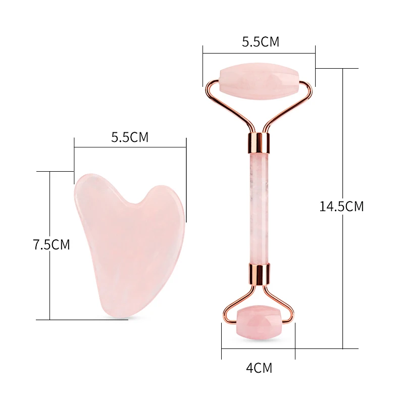 ナチュラルローズクォーツジェイドローラー,フェイシャルマッサージャー,スリミング,スキンリフト,ビューティーケア,アンチエイジング,ダブルエンド