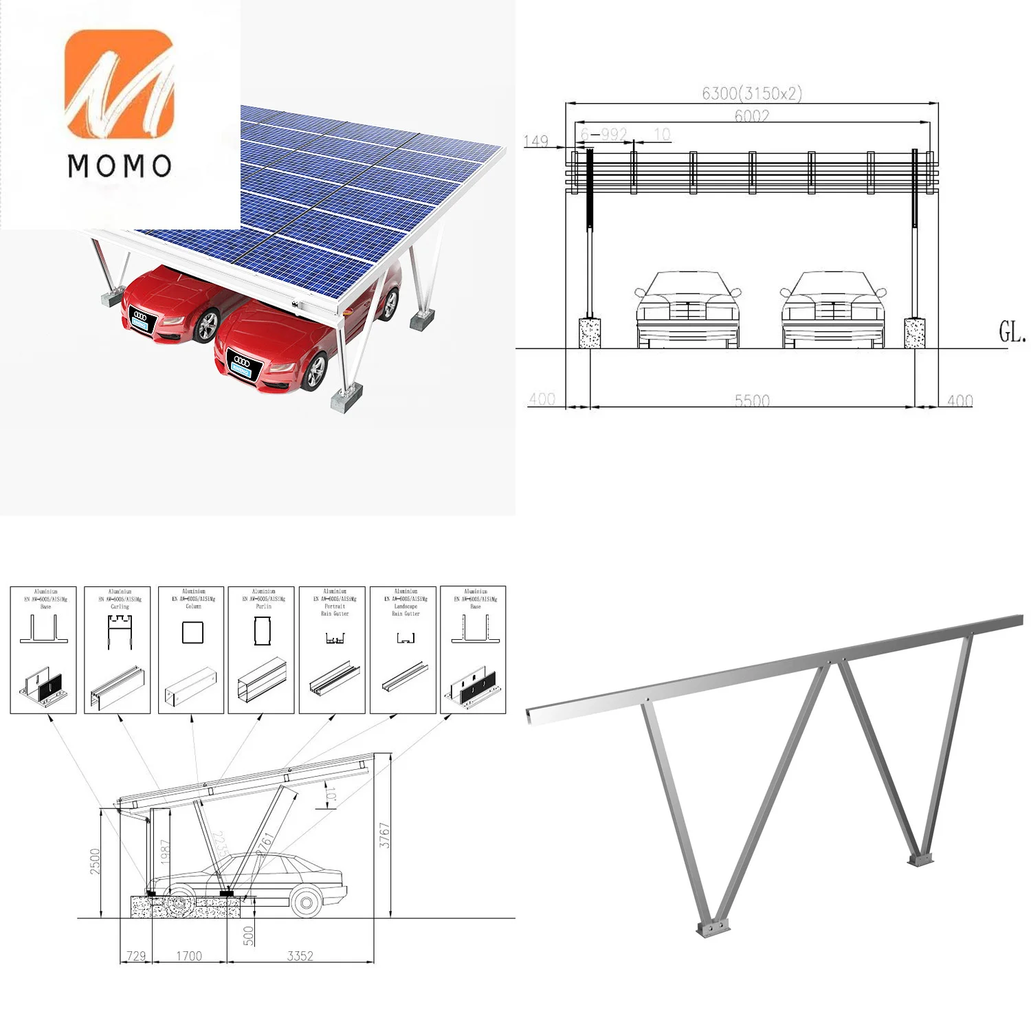 10 kw solar carport photovoltaic solar panels Price, details could consulting the customer service