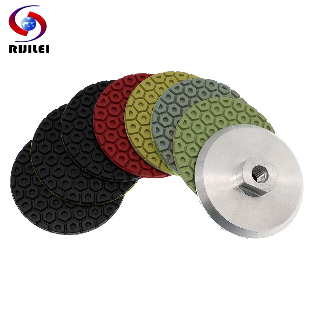 Super Polegada Almofadas de Polimento de Diamantes 100 mm Flexível Almofada de Polimento Molhado para Piso de Concreto de Mármore Granito Disco de Moagem Pcs