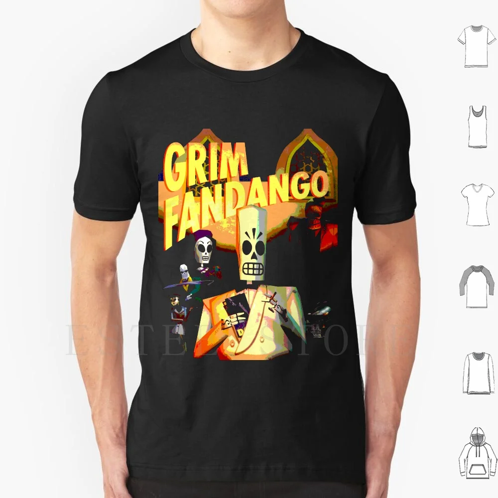 Grim Fandango T Shirt Men Cotton 6xl Grim Fandango Adventure Point And Click Lucas Arts Video Game Cult Movie