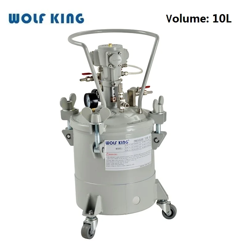 Wolfking WK-10M Manual Pneumatic Pressure Tank,10 Liter Capacity,Aluminum Material Tank,WK-10A Automatic Pressure Paint Tank