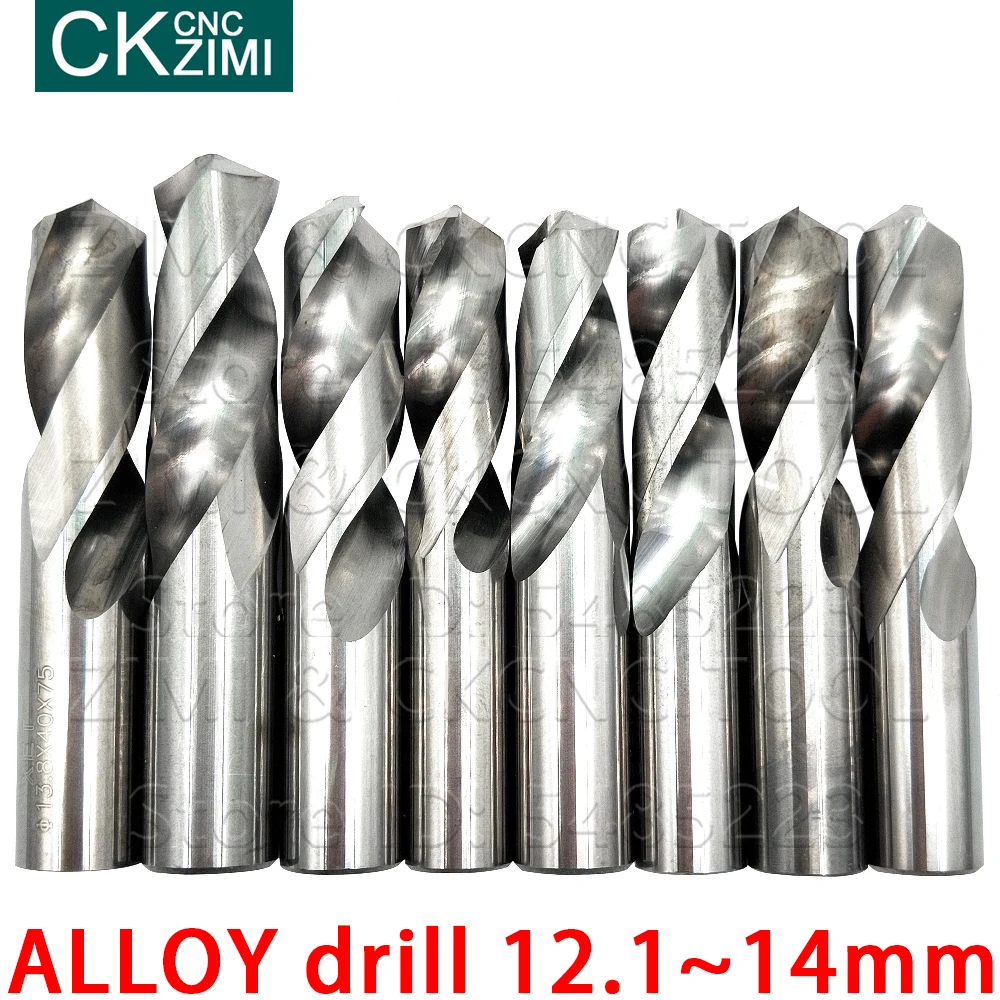 1 Chiếc 12.1-14Mm Carbide Mũi Thép Không Gỉ Gỗ Xoắn Mũi Mũi Khoan Khoan Kim Loại tiện Bằng Máy CNC Máy