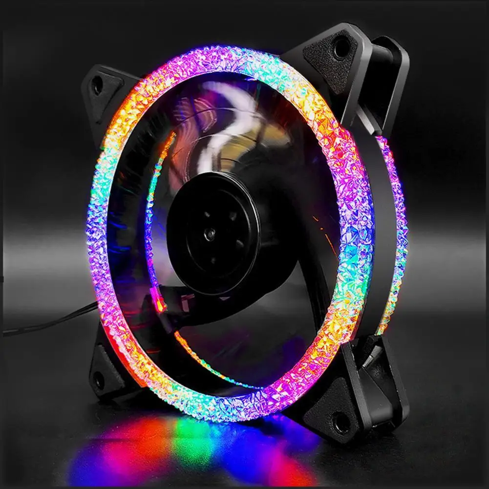 COOLMOON DX12 RGB Fan Colorful Mute 12cm 3/4PIN LED Computer Case Cooler CPU Heatsink Radiator for PC