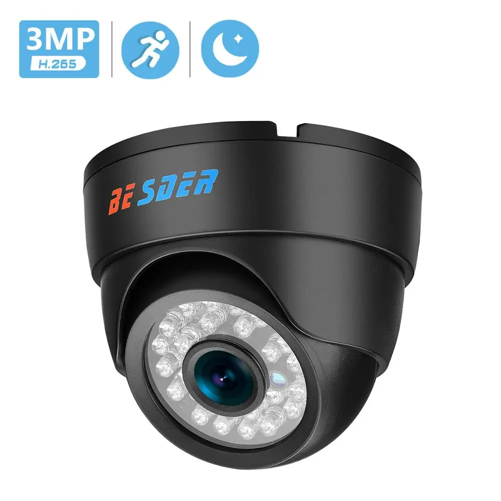 

BESDER H.265 3MP 2MP IP Camera Indoor Dome Video Surveillance CCTV Cameras Motion Detect Recording P2P ONVIF Night Vision Camera