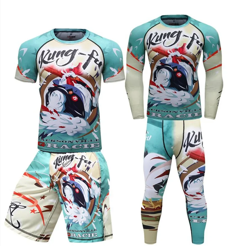 Márka Új BJJ MMA longue Bukott tömörítés rashguard T Ing férfiak Állatorvos PC Testmozgás 3D Használhatóság Harisnyanadrág bodybuild Megpróbáltatás illeszkedő Meggondatlan Őriz