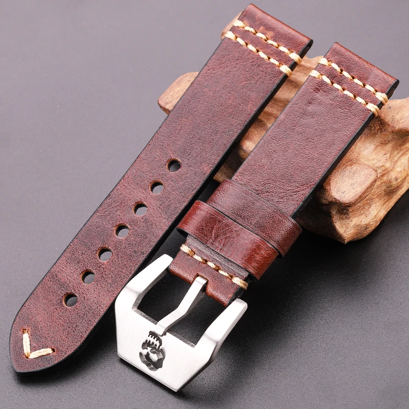 Watchbands With Metal Skull Hollow Buckle 20mm 22mm 24mm Genuine Leather Watch Band Strap 4 Colors Women Men Cowhide Bracelet