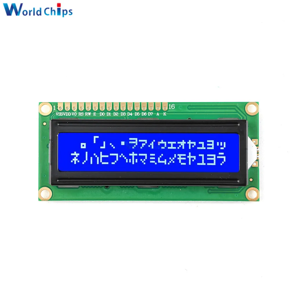 

ЖК-дисплей LCD1602 с голубым экраном 1602 дюйма, ЖК-дисплей с голубым/желтым черным светом TFT 16X 2, модуль ЖК постоянного тока 5 В, белый код для Arduino