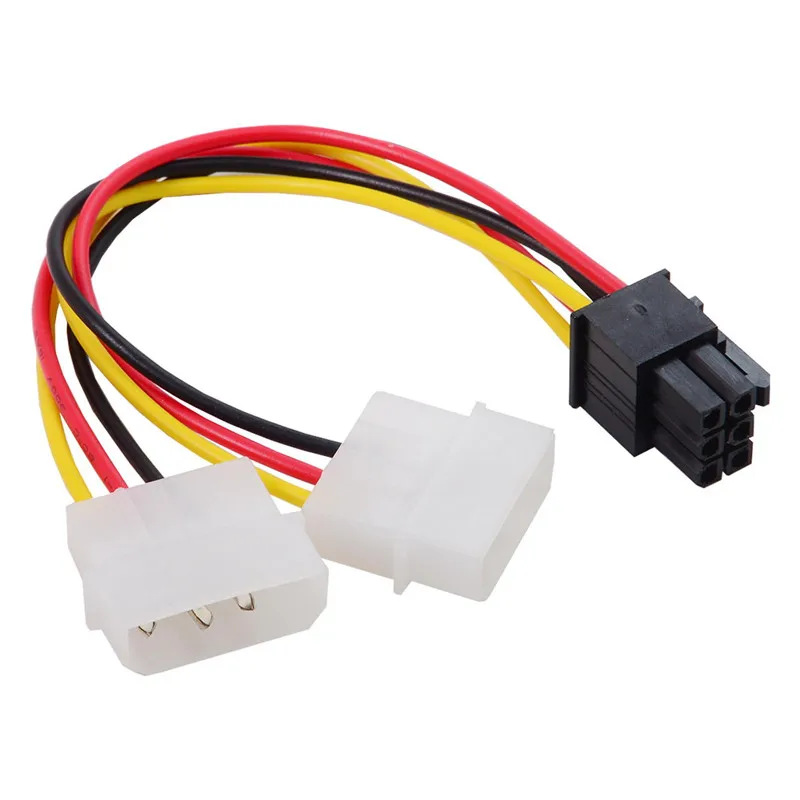 Dual 4Pin To 6 Pin EPS 12V Graphics Card Power Supply  Converter  Adapter 15CM Cable