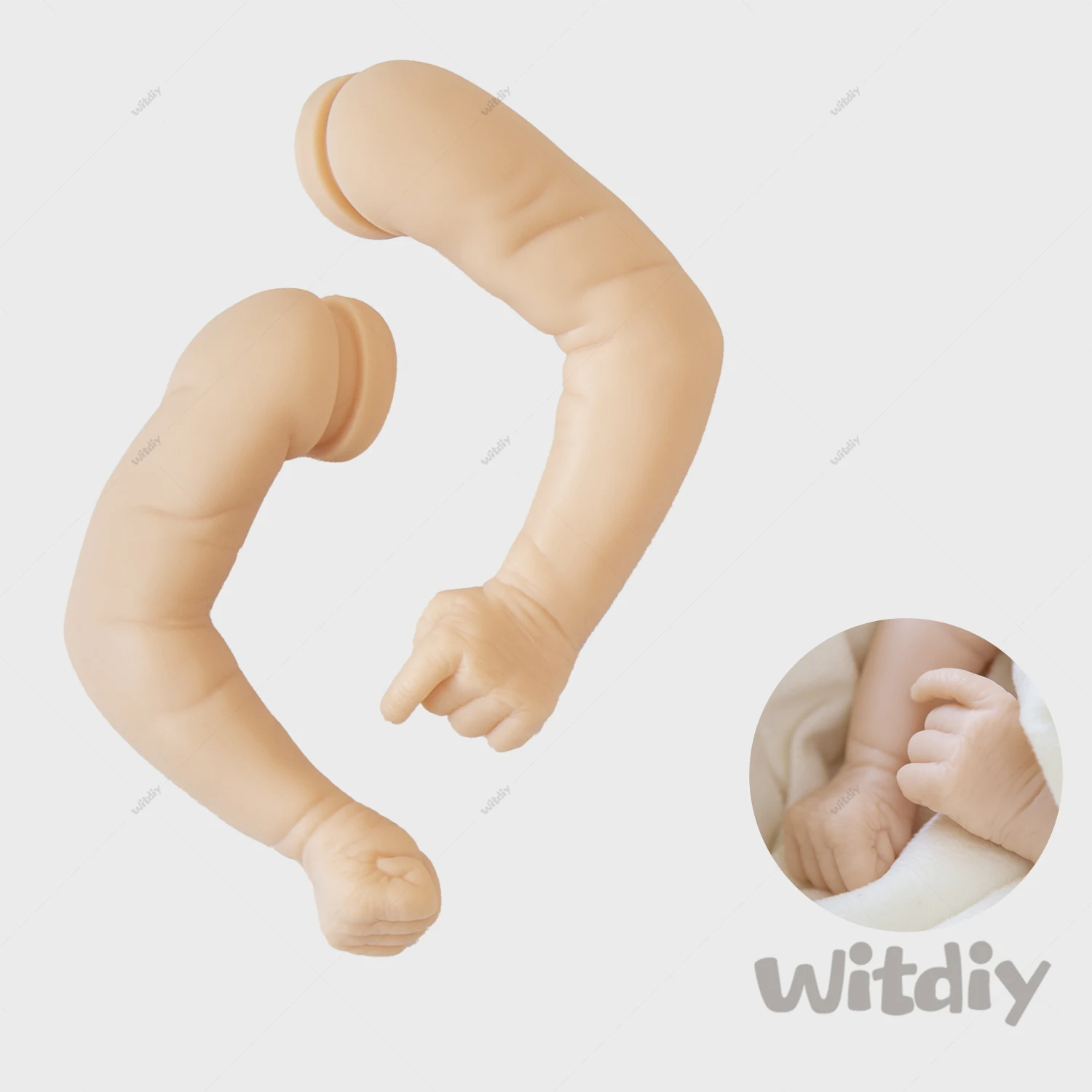 Witdiy  45 cm/17.72 inch new vinyl blank reborn doll baby unpainted kit/Give 2 gifts