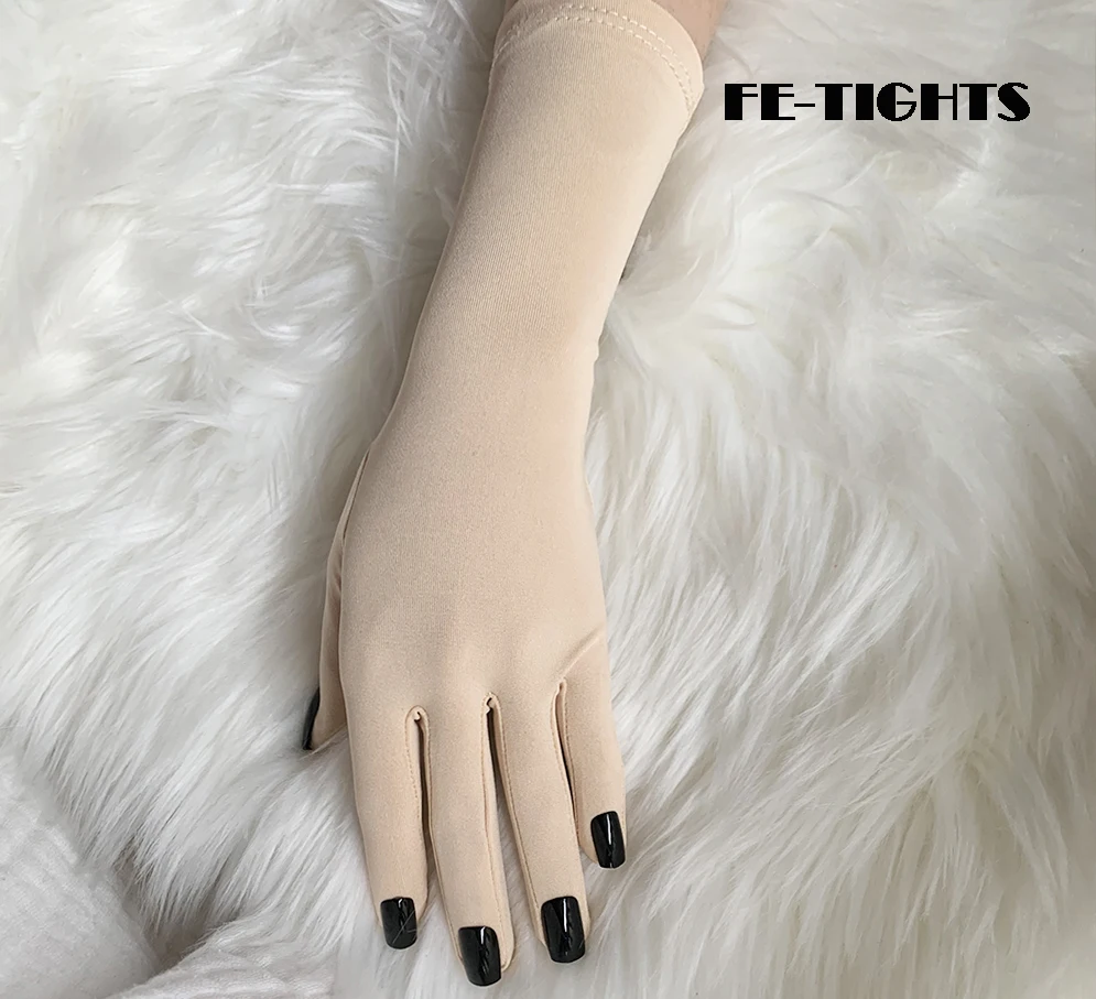 Crossdresser Women's None Shiny Flesh Spandex Zentai Glove Fetish Crossdress Men's Cosplay Kigurumi Gloves With Nails