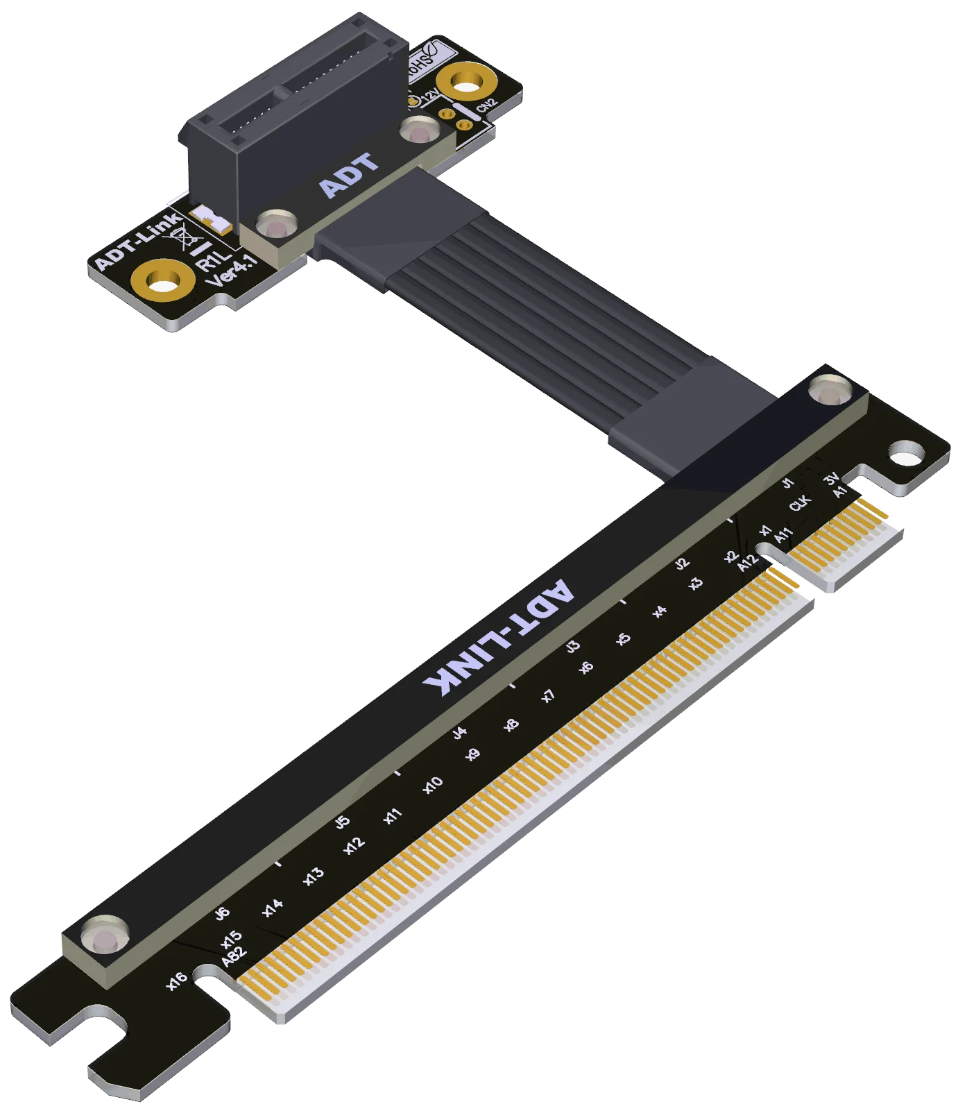 Imagem -04 - Cabo de Extensão para Adt-link Riser Pci Express 4.0 X16 a x1 Ângulo Direito Vertical