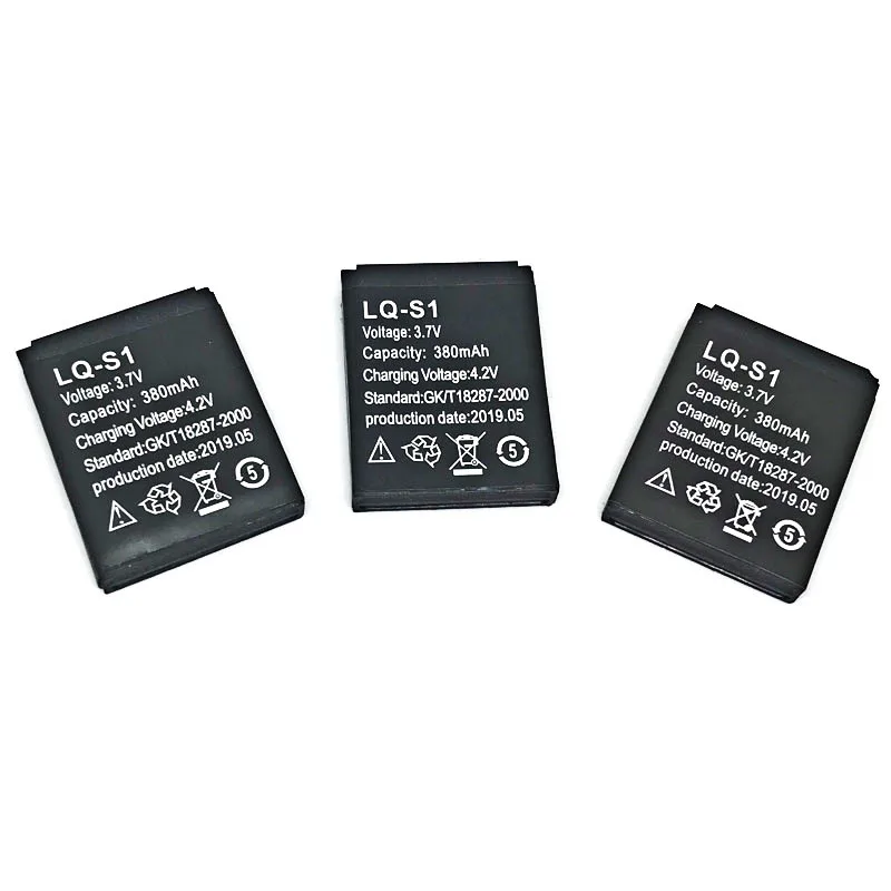 1-4pcs Smart Watch Battery Durable SmartWatch LQ-S1 3.7V 380mA Lithium Rechargeable Battery for DZ09 W8 A1 QW09 KSW-S6 RYX-NX9