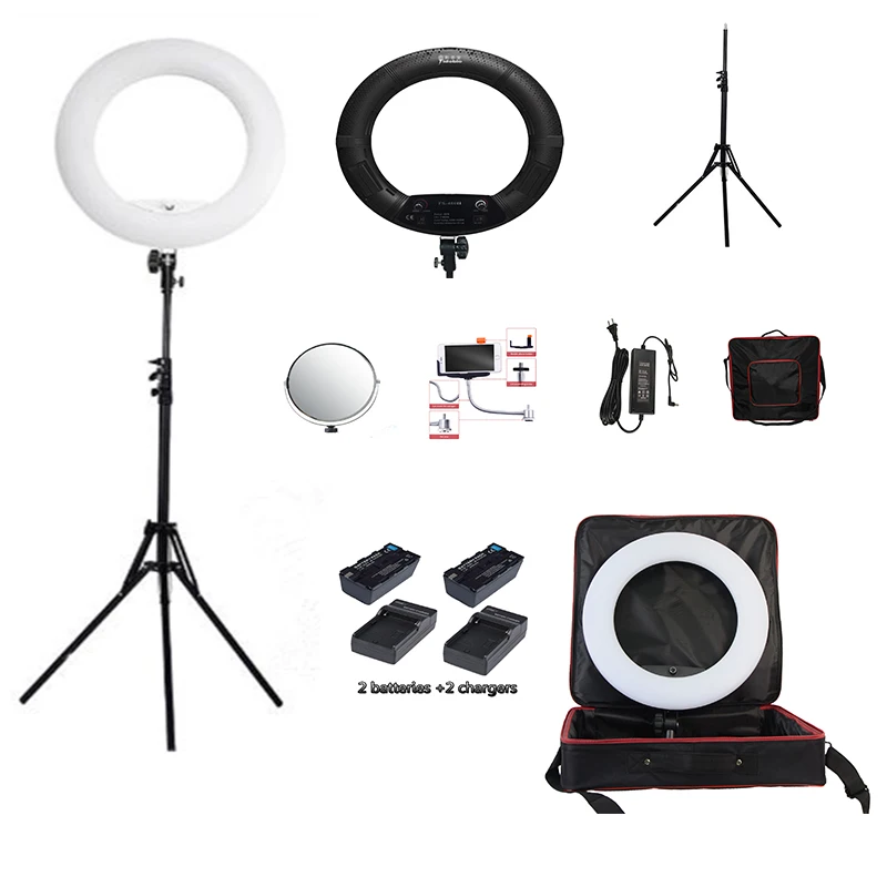 Original Yidoblo Black FS-480II make up LED Ring Light LED Ring Lamp+ 2M Light standing+ Bag + Battery