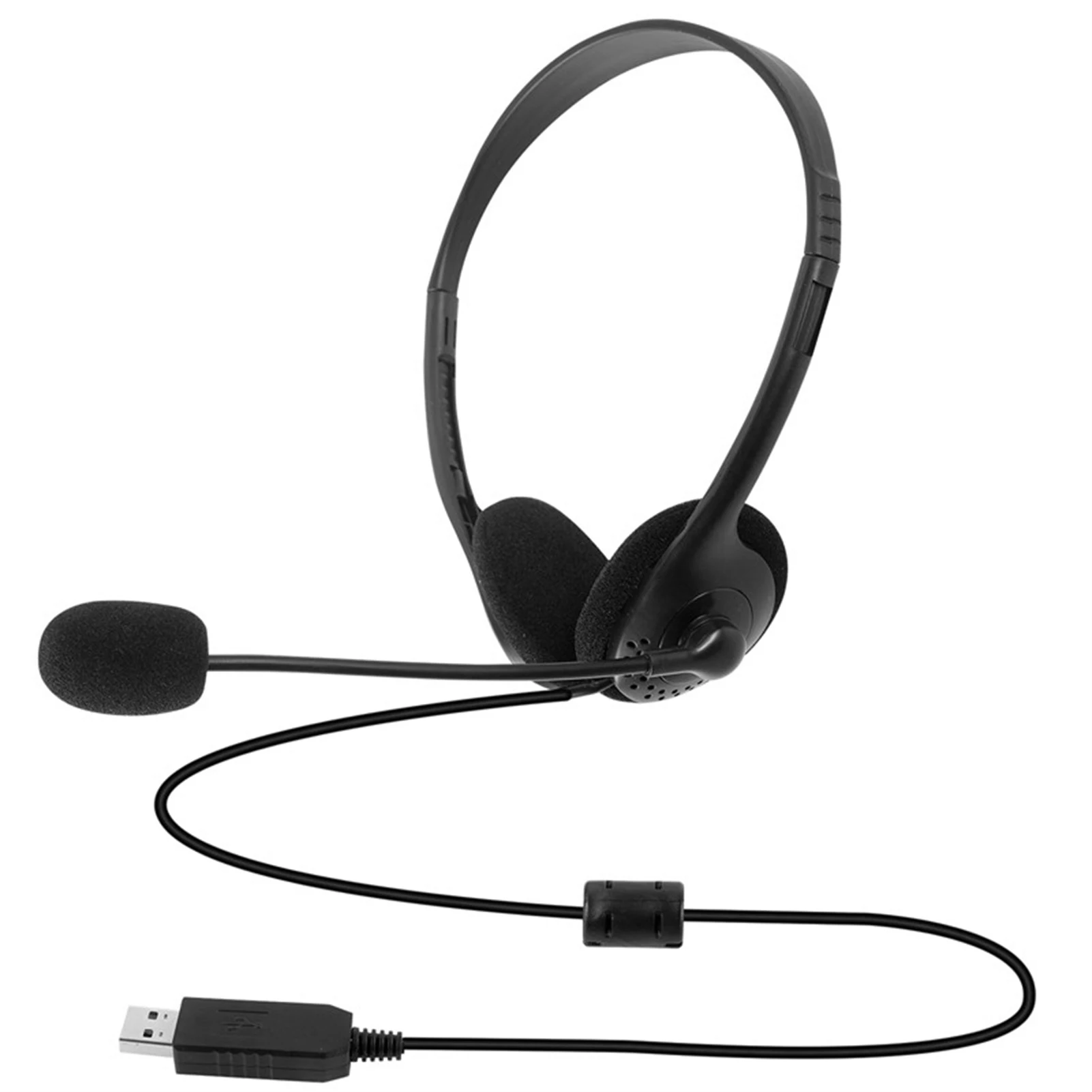New USB Headset with Microphone for PC 3.5mm Business Headsets with Mic Mute Noise Cancelling for Call Center Headphones