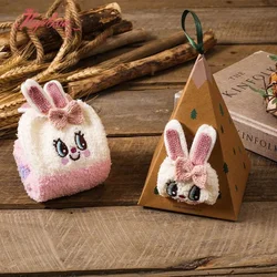 2021 New coral fleece gift box socks winter thick cartoon embroidery landing Christma socks Santa Claus warm socks free shipping