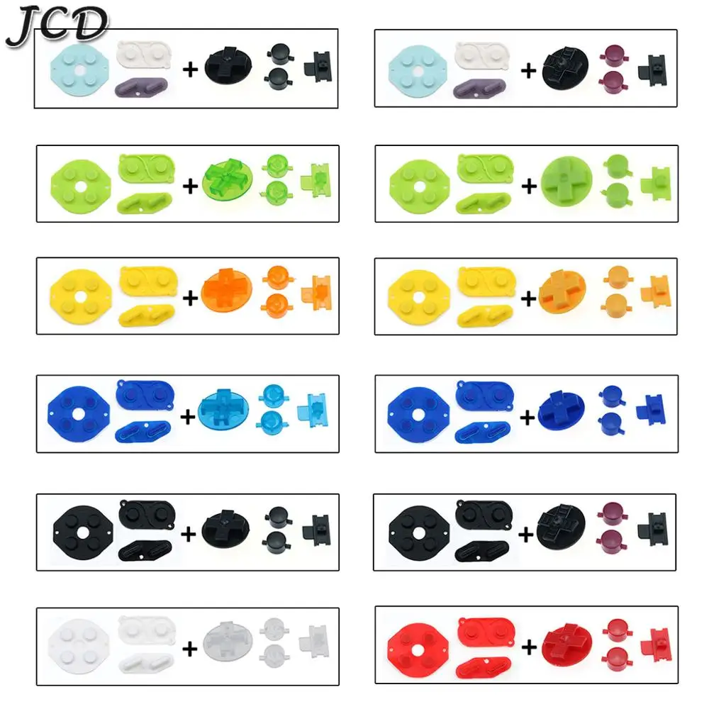 JCD For Gameboy Classic GB Silicone Rubber Pad Conductive Button For GB Power On Off Button AB Buttons D Pads