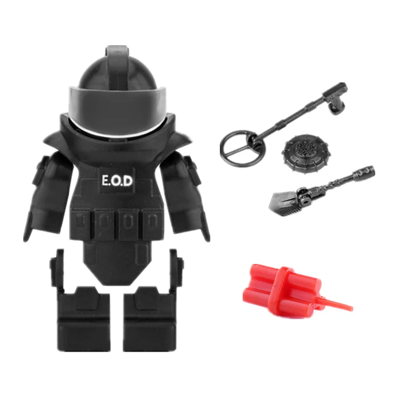 Military Accessories Bomb Disposal Suit Building Block EOD Special Forces Explosion-proof Suit Armor Vest Moc Toys Parts C277