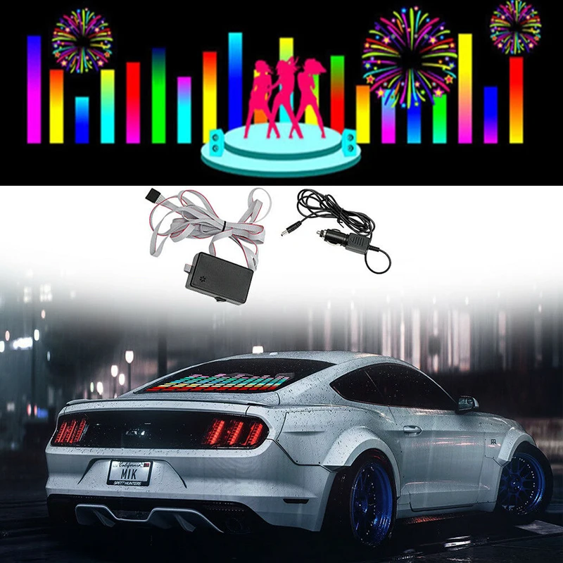 PAIEIMAI Car Sticker Music Equalizer Car Music Rhythm LED Flash Light Car Styling Neon Light Led Car Decoration Lamps 3D Flash