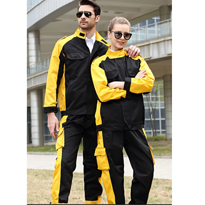 Workwear suit men and women large size overalls jacket + pants autumn machinery production stage performance workers uniforms