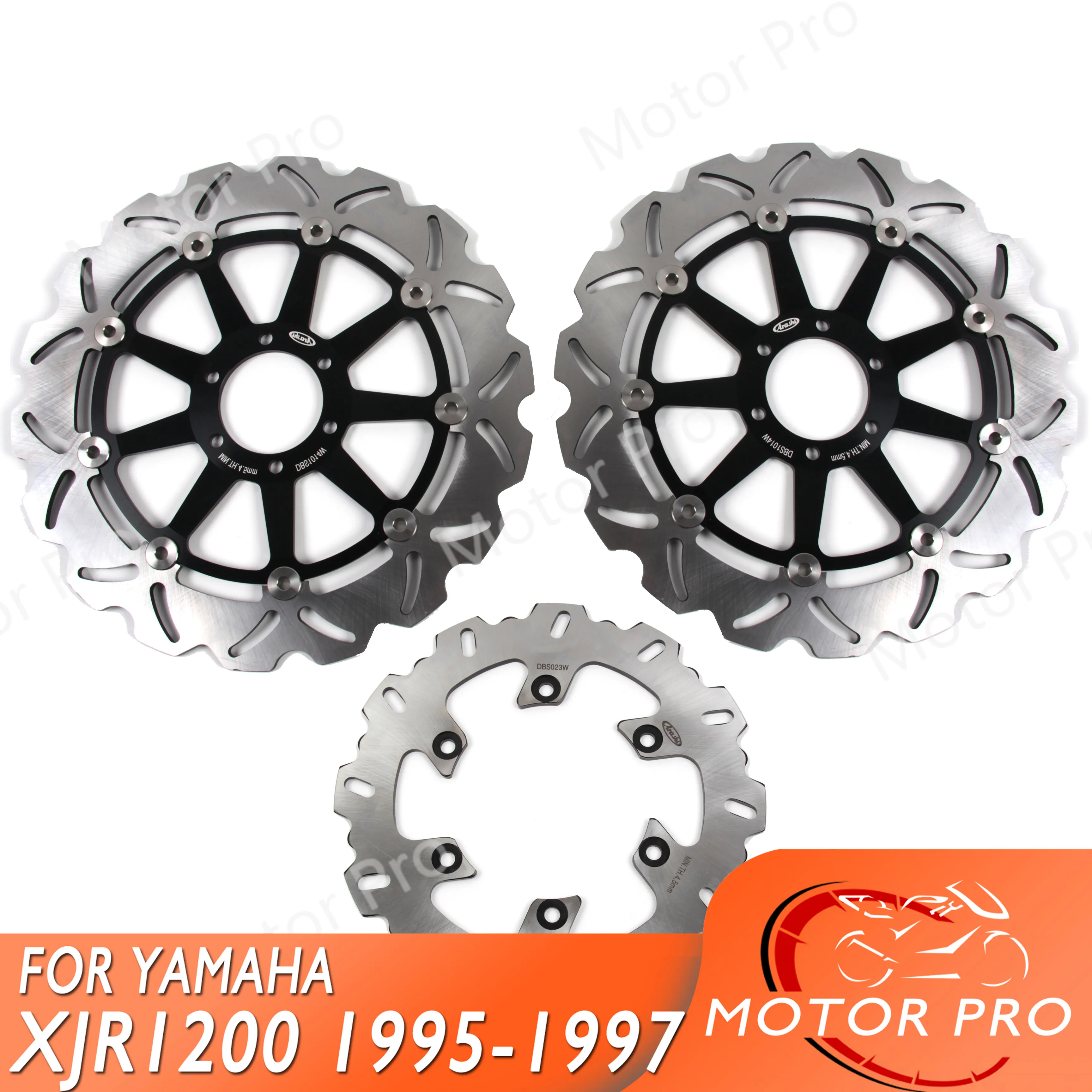 For YAMAHA XJR 1200 1995 1996 1997 Front Rear Brake Disc Disk Rotor Kit Motorcycle FZR1000 FZR 1000 EXUP GENESIS XJR 1200 BLACK