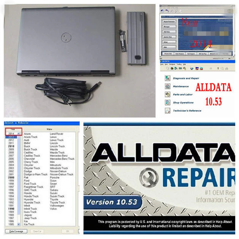 

Auto Repair Software Alldata V10.53 Software and ATSG 3in1 D630 Laptop 4G Diagnostic Computer