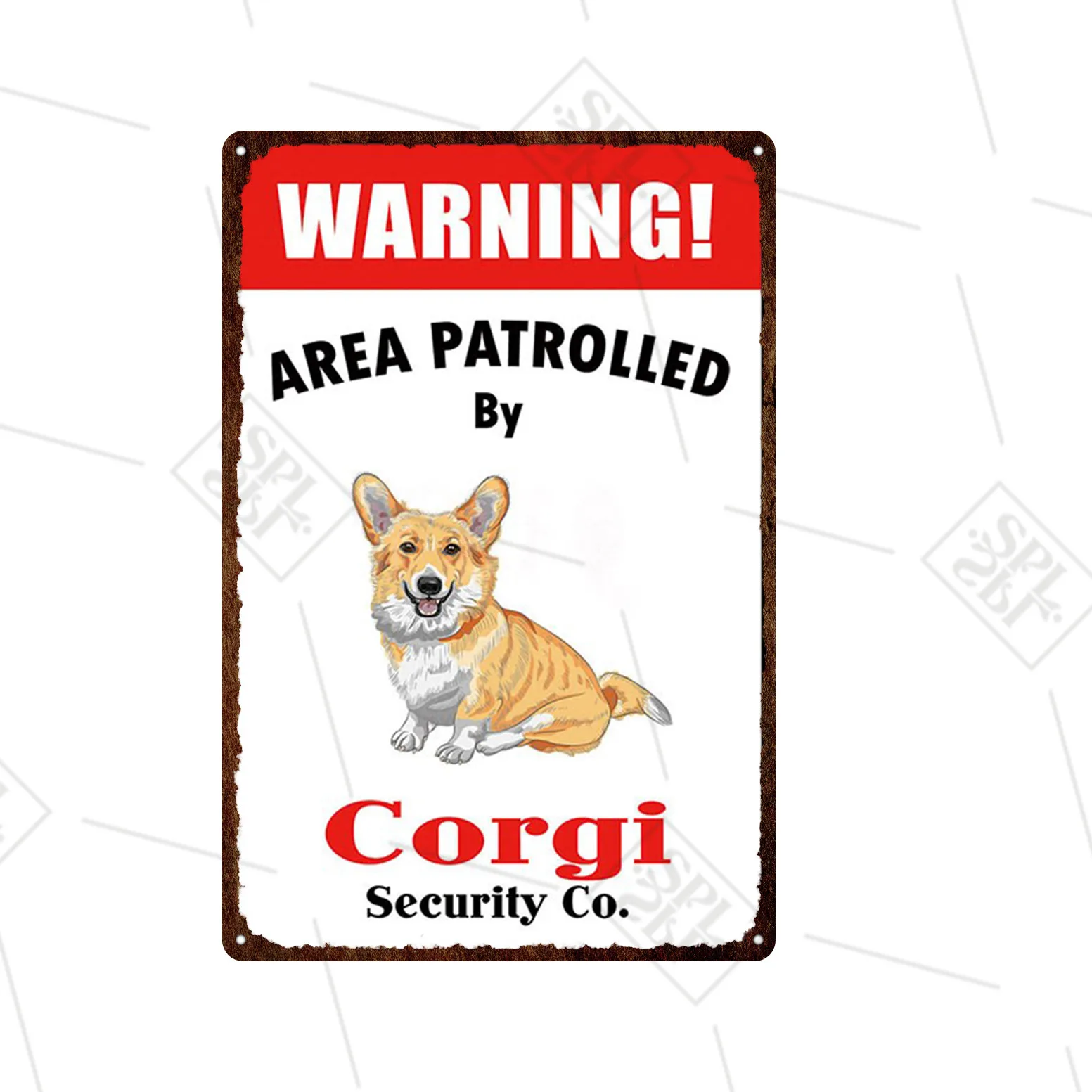 Akita Corgi Dog Breed Metal Sign Beware Of The Dog Warning Sign Pet Shop Wall Decoration Family Doorplate Vintage Tin Plaque