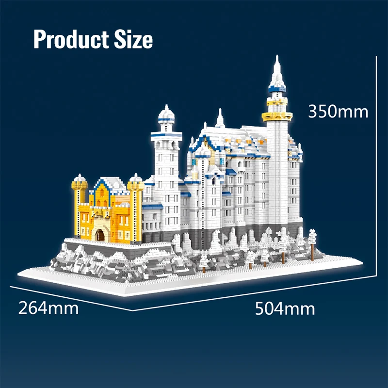 8288pcs diamante nevicata cigno castello architettura blocchi Micro mattoni imposta giocattoli educativi per bambini regali di natale